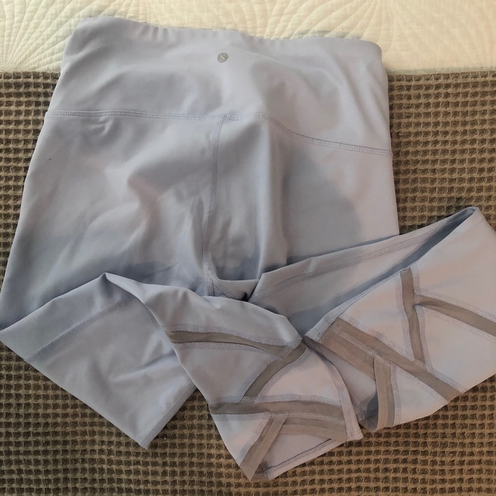 High waist baby blue leggings
